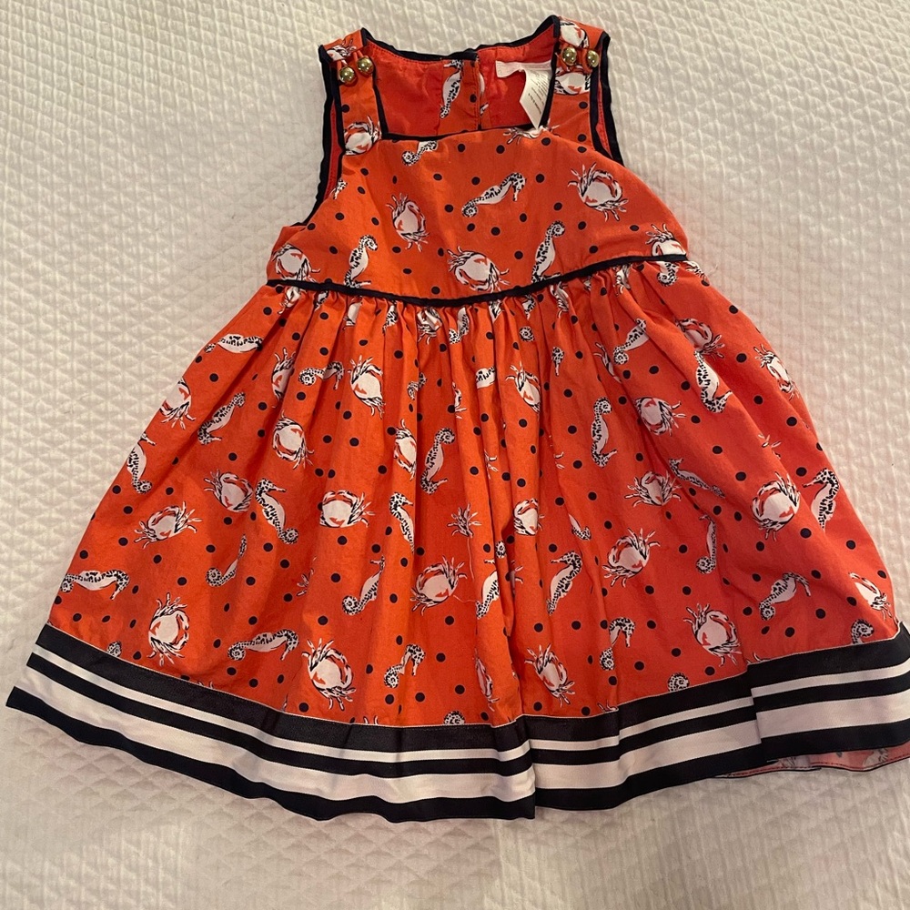 Janie & Jack crab print dress size 6-12mo - Picture 1 of 2